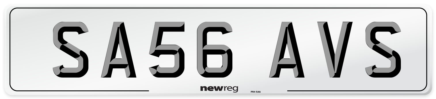 SA56 AVS Number Plate from New Reg